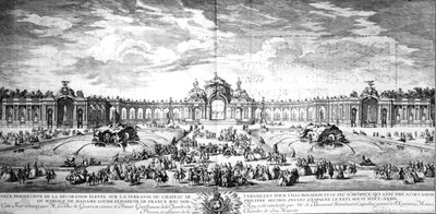 Perspective view of the terrace at Versailles on the occasion of the marriage of Louise Elisabeth of France with Philip of Spain in 1739, engraved by Charles Nicolas Cochin fils, 1741 by Charles Nicolas II Cochin